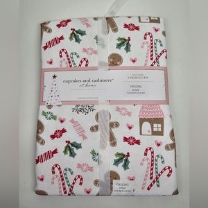 NEW Cupcakes and Cashmere Tablecloth Pink Christmas Gingerbread